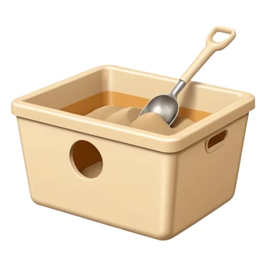 cat litter box with sand sticker