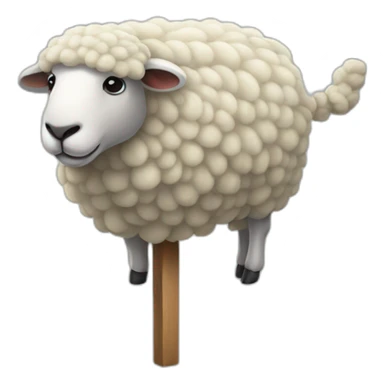a sheep tied to a stake sticker