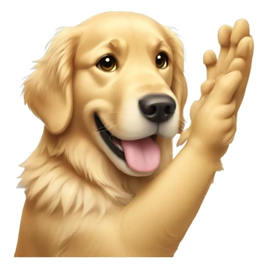 Golden retriever high five  sticker