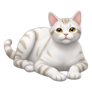 cat-American shorthair cathands-whole body-slee-lie down-Close your eyes. sticker