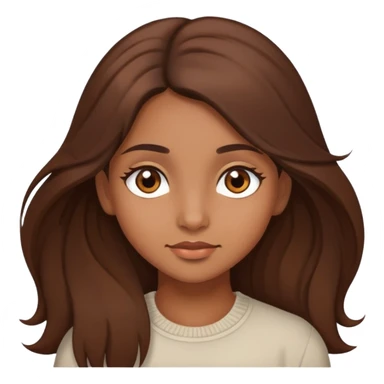  A brown girl with brown eyes and long brown hair sticker
