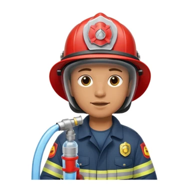 firefighter holding a water hose sticker