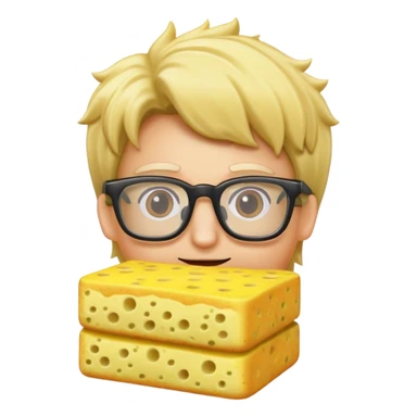 sponge with glasses and blonde hair  sticker