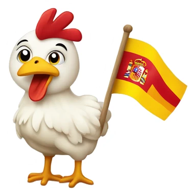 chiken with spain flag sticker