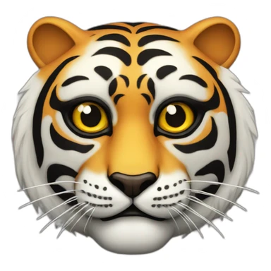 yin yang tiger Japanese mask sticker