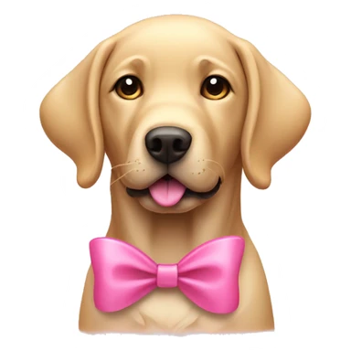 Labrador Dog with a pink bow  sticker
