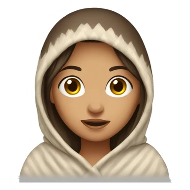 Brunette girl in blanket sticker