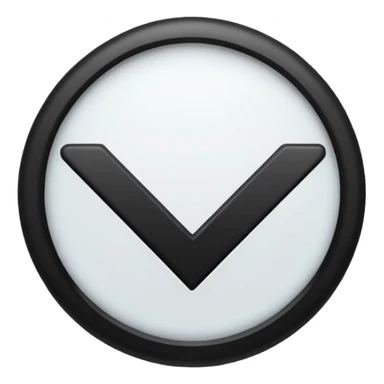 A check mark that's black with a white circle around it and it's small sticker