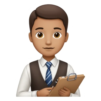 Manager + clipboard + tie, Cafe staff. sticker