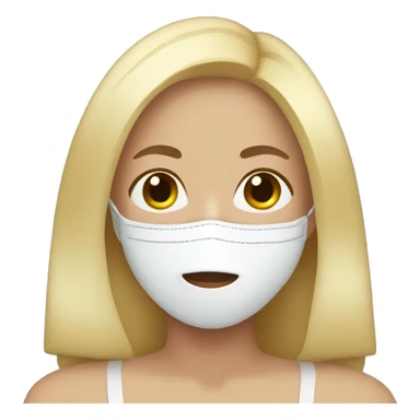 girl doing facemask blonde sticker