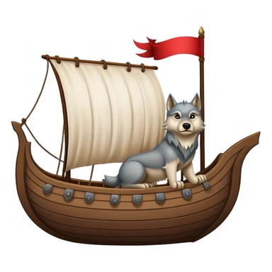 Viking ship with wolf banner sticker