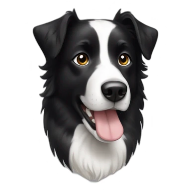 dog, short-hair, black-hair, white-chest, white-stripe-down-face, black-face, border-collie, mcnab sticker