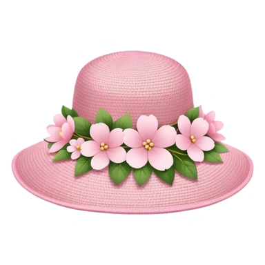 Wide wing spring hat with light pink flowers sticker