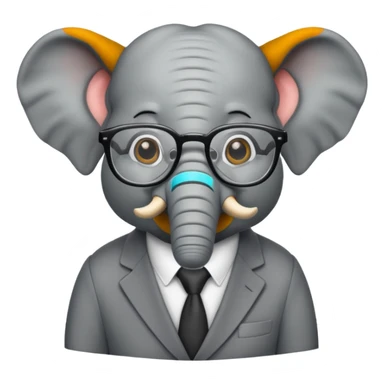 elephant wtih glasses sticker