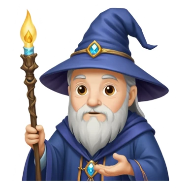 old wizard casting spells sticker