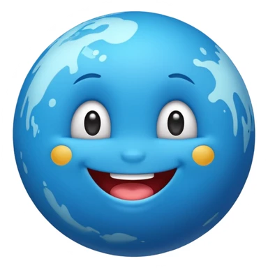cute planet with a cheerful face emoji sticker