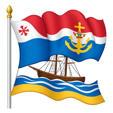 Take The actual existing flag Of The basque country “ikurriña” on the flag Of The actual emoji Of Saint-Pierre-et-Miquelon and Make a unic emoji Of it sticker