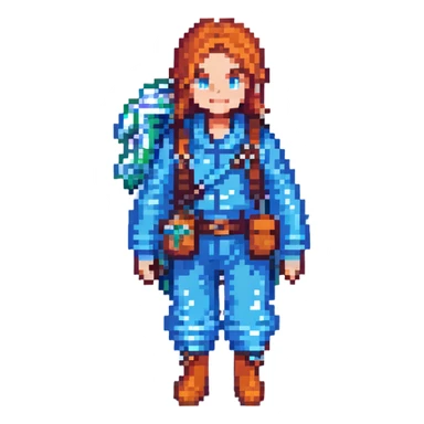 common adventurer with blue water-themed outfit sticker