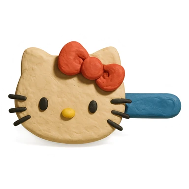 Hello Kitty hairpin, claymation style sticker