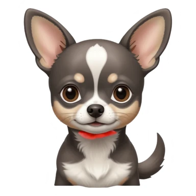 Very Dark graphite Chihuahua with white markings sticker