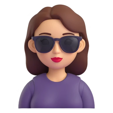Remove the background, keep only the girl memoji with dark sunglasses, 3D cartoon style, transparent background. sticker