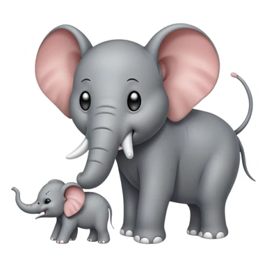 Evil mouse hunting small elephant. sticker