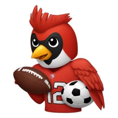 Cardinal with football sticker