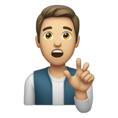 man with open mouth and hand in front of mouth sticker