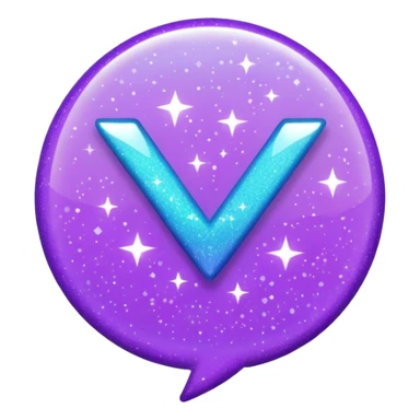 glitter purple and cian checkmark sticker