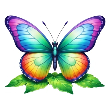 rainbow butterfly on river bank sticker