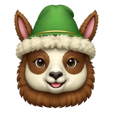 LLama and hat green sticker
