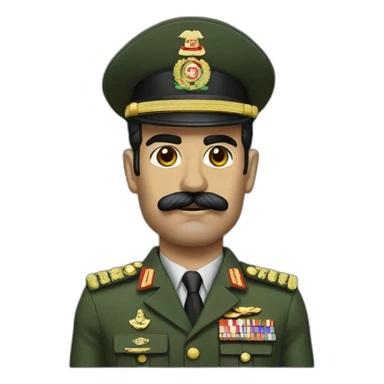 Saddam en uniforme sticker