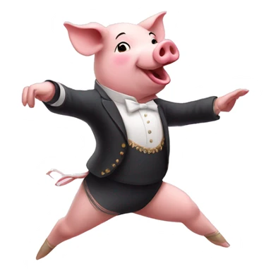Pig dancing ballet sticker