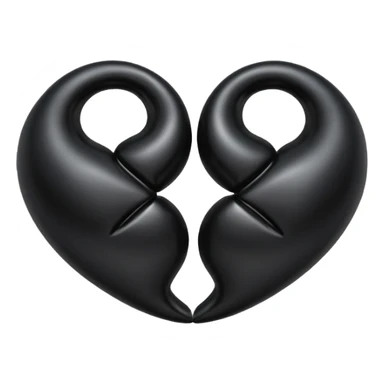 İki siyah kalp Birleşik sticker