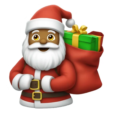 santa claus holding bag of presents over his shoulder sticker