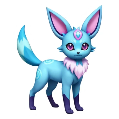 Futuristic Glaceon-Espeon-Sylveon-Umbreon-hybrid, full bod sticker