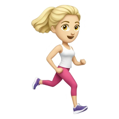 Caucasian blonde woman exercising with designer clothing  sticker