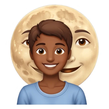 Moon, good morning, happy  sticker