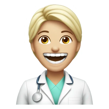 happy woman dentist sticker