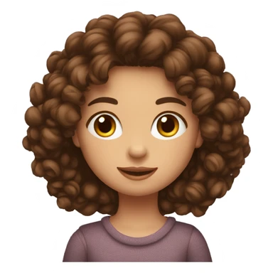 Fille avec cheuvuex brun bouclé sticker