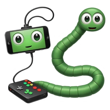 A worm playing video games sticker