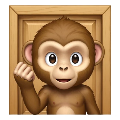 monkey knocking on door sticker