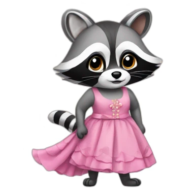 Racoon in a dress sticker