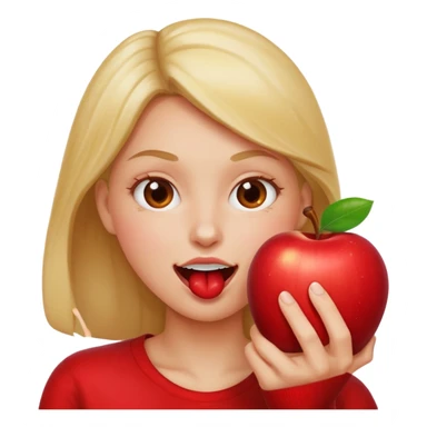 person biting apple sticker