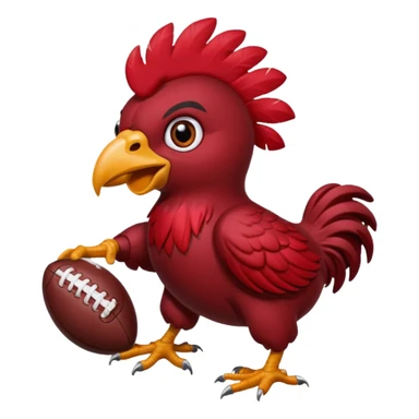 Garnet gamecock playing football sticker