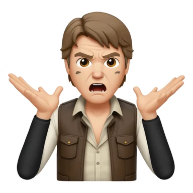 angry screaming  han solo sticker