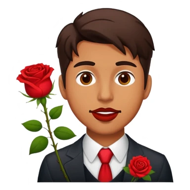 Man with rose in mouth sticker