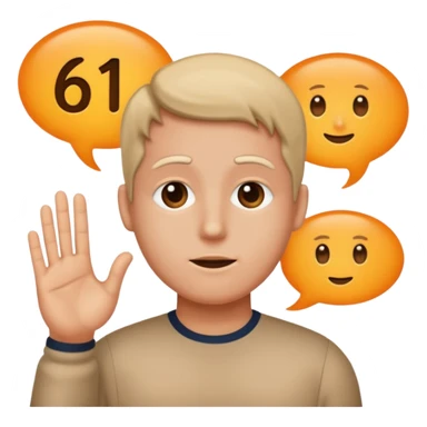 Make a person say 61 and make a bubble of him saying 61 sticker