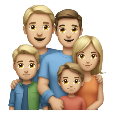 Caucasian family of 8 with mom, dad,  3 boys, 3 girls sticker