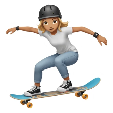 Mulher fazendo skate  sticker